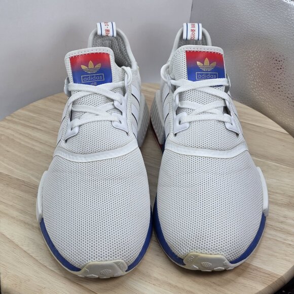 Adidas Men's NMD_R1 Seoul South Korea Sneakers FY1163 White Red Blue 10 - Picture 3 of 8